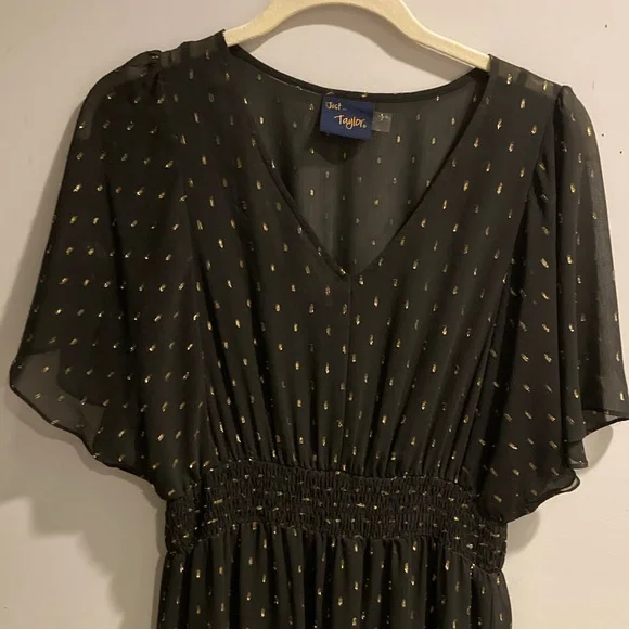 Just...Taylor Black Dress with Gold Accents - Picture 2 of 3